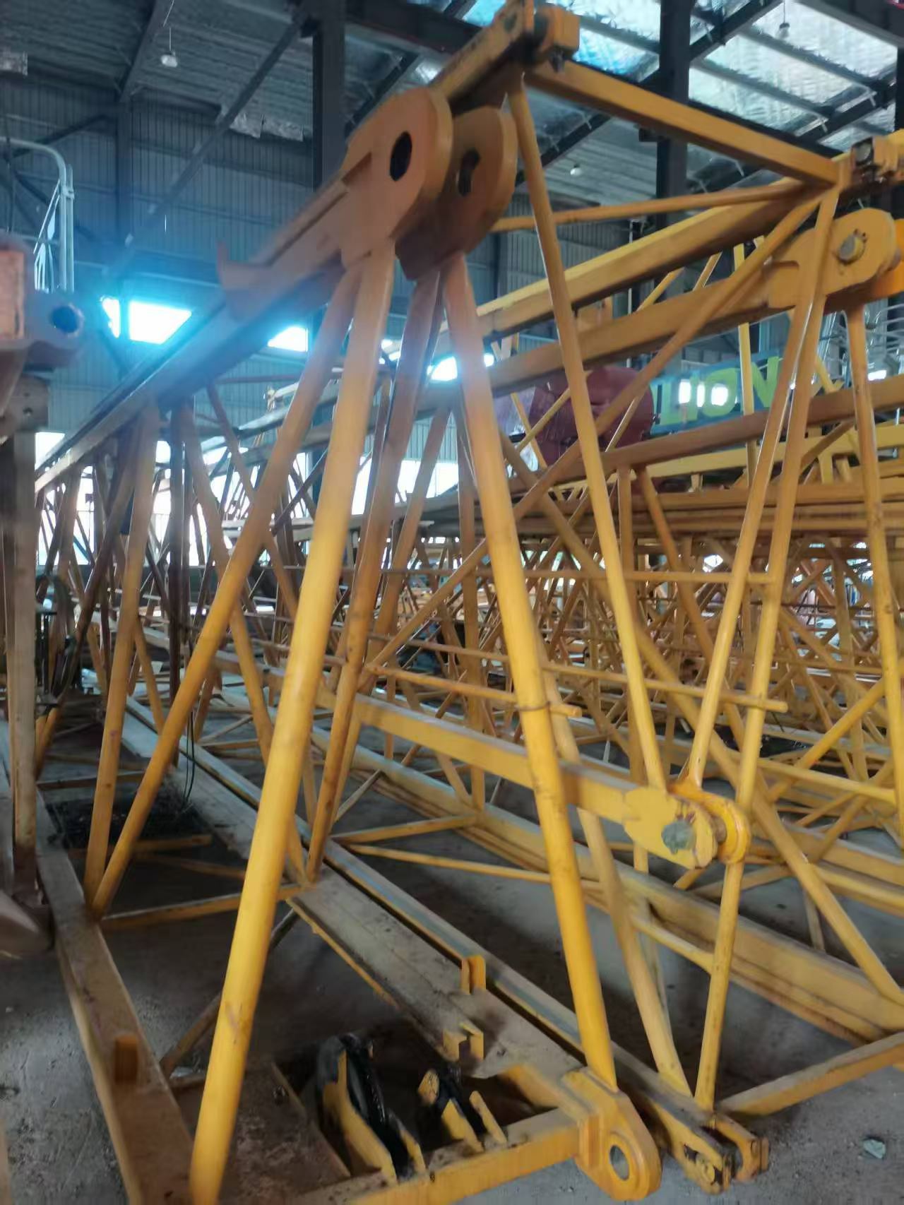 Zoomlion tower crane components in storage